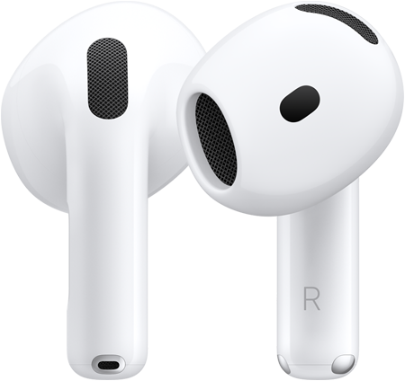 AirPods 5 hardware, showing front and back view showcasing design