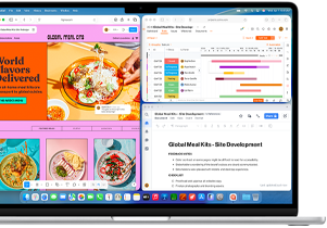 MacBook Air with multiple apps open