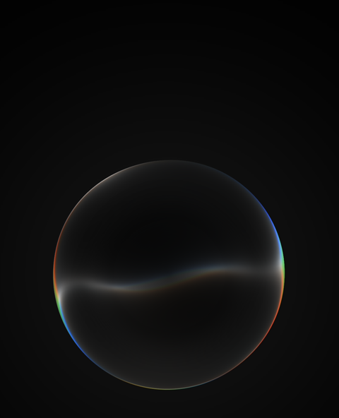 Siri AI interface, transparent orb on black background with text reading: "Hey Siri, what time should I leave for practice?"