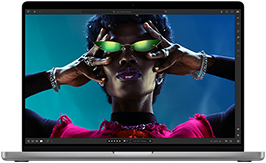 A colourful image showcases the Liquid Retina XDR display’s high resolution, brightness and contrast