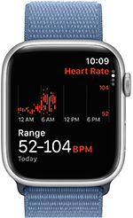Apple Watch Series 9 showing the Heart Rate app