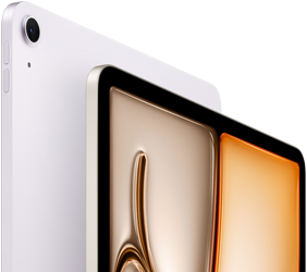 iPad Air, Purple colour, front exterior, back exterior, 12MP Wide back camera on top left corner