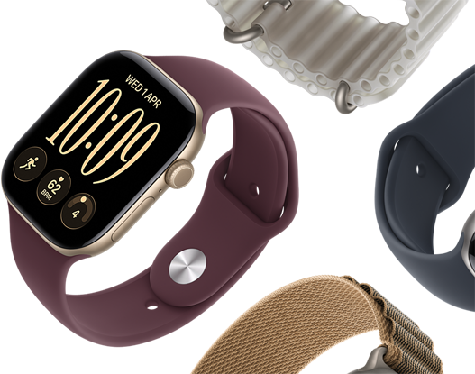 Apple Watch Series 11 straps: purple fog Sport Band, anchor blue Ocean Band, light blue Alpine Loop