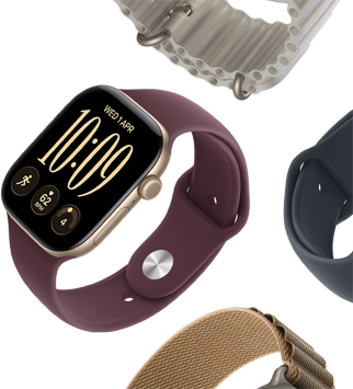 Apple Watch Series 11 straps: purple fog Sport Band, anchor blue Ocean Band, light blue Alpine Loop