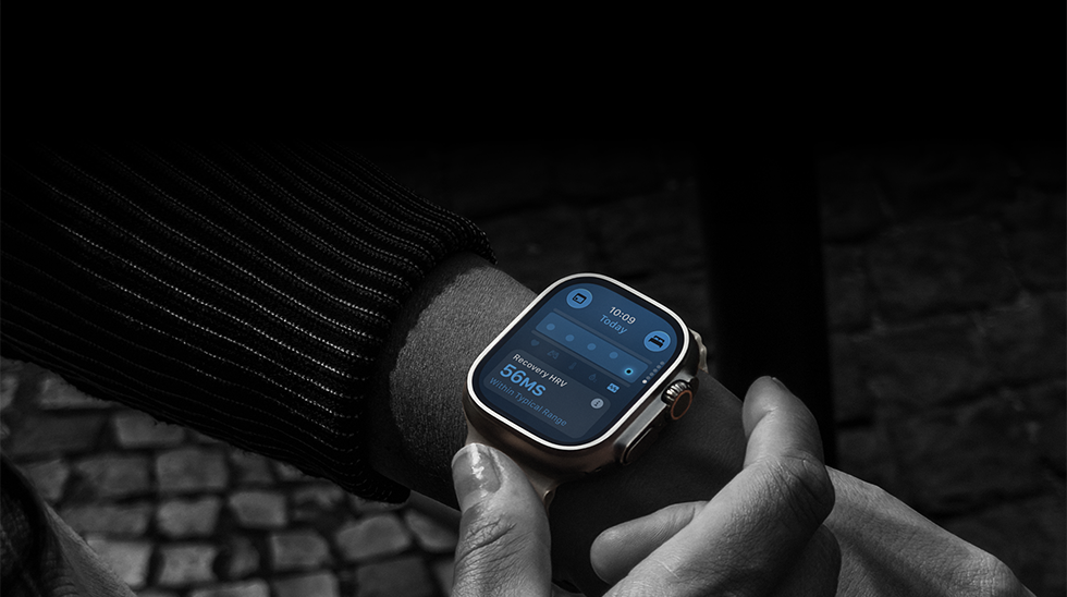 Person wearing Apple Watch Ultra 4 on wrist, Daytime Vitals slightly off