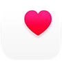 Health app icon, a pink heart in a white box