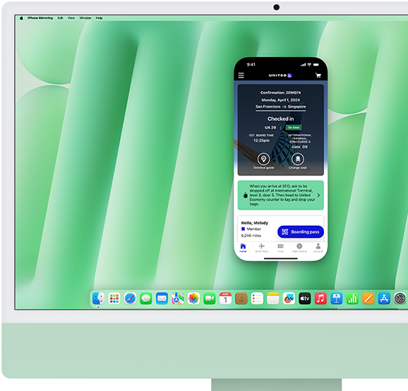 With iPhone Mirroring, move files, order takeaway and more, all on your Mac