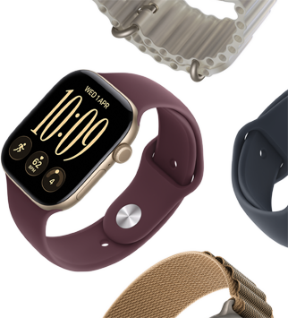 Apple Watch Series 11 straps: purple fog Sport Band, anchor blue Ocean Band, light blue Alpine Loop
