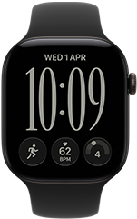 Apple Watch Series 12, aluminium case, black colour, Responsive Art watch face, Sport Band, black colour