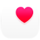 Health app icon, a pink heart in a white box